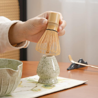 matcha whisk set Ceremony Accessory, Matcha Whisk, Traditional Scoop (Chashaku), Tea Spoon, Whisk Holder, 1 tea bowl, 1 tea siev, 7pcs matcha set.matcha green matcha kit
