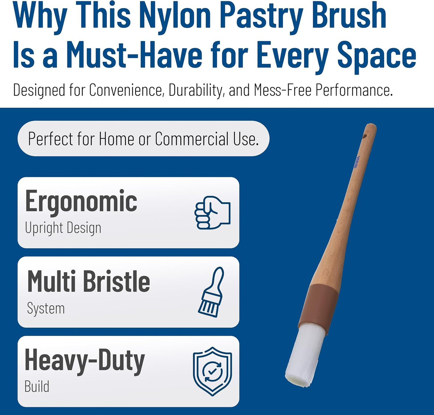 SPARTA 4039800 Nylon Wide Brush, Flat With Nylon Bristles, 3 Inches, Tan