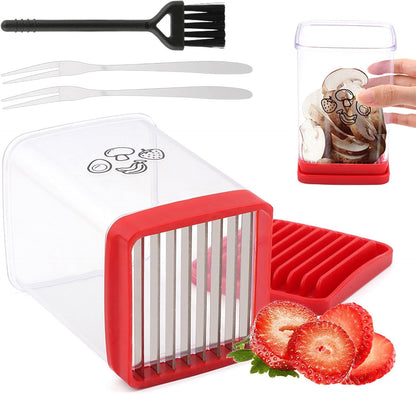 Cup Slicer, Stainless Steel Fruit Strawberry Slicer, Banana Cup Chopper, Egg Slicers Kiwi Cutter, Mini Strawberry Cutter, Quickly Making Fruit Vegetable Salad