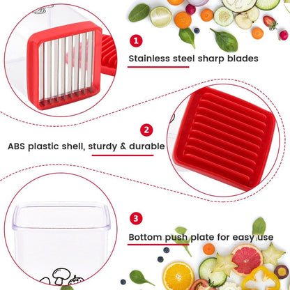 Cup Slicer, Stainless Steel Fruit Strawberry Slicer, Banana Cup Chopper, Egg Slicers Kiwi Cutter, Mini Strawberry Cutter, Quickly Making Fruit Vegetable Salad