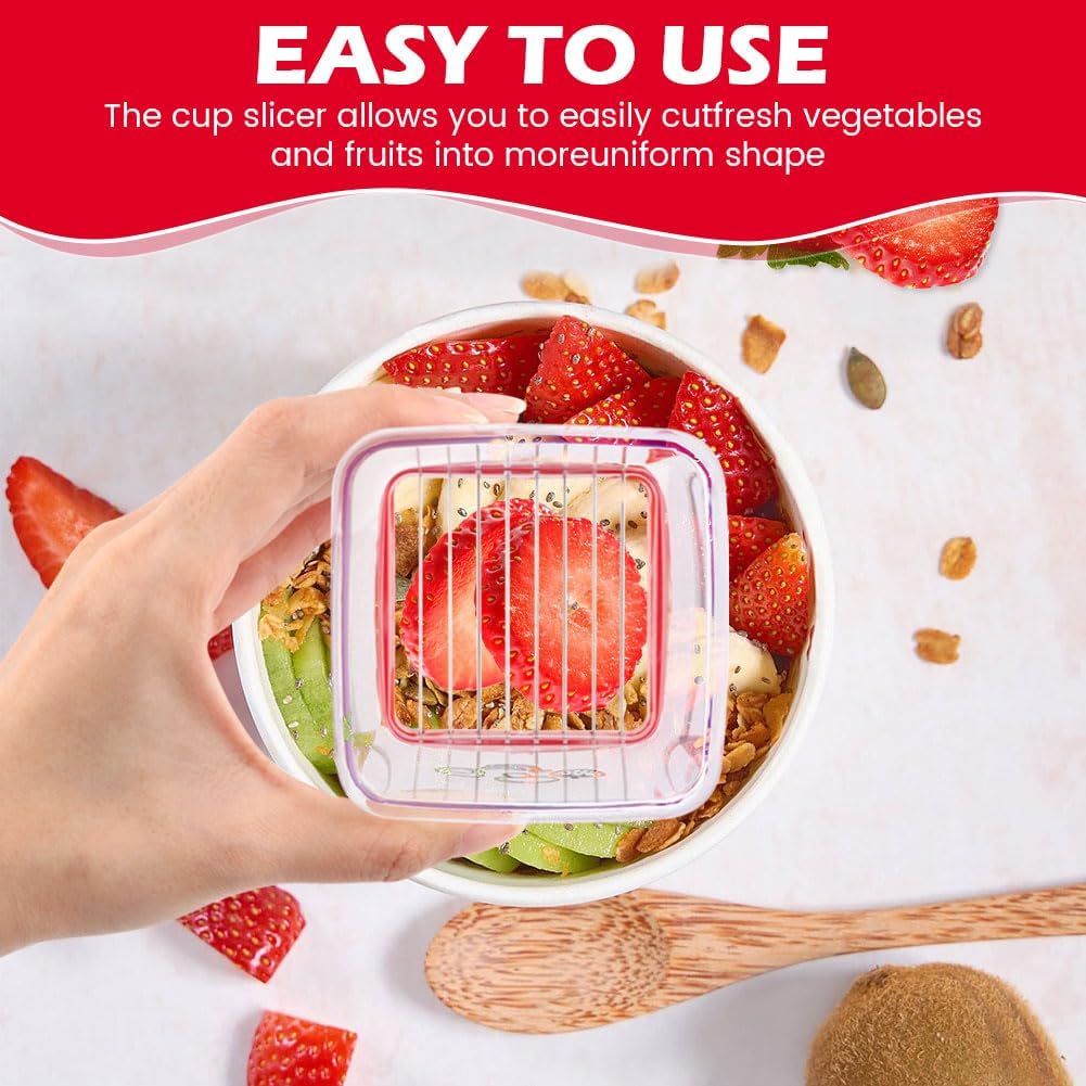 Cup Slicer, Stainless Steel Fruit Strawberry Slicer, Banana Cup Chopper, Egg Slicers Kiwi Cutter, Mini Strawberry Cutter, Quickly Making Fruit Vegetable Salad
