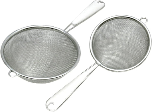 Basic Mesh Strainer, 3 and 4 Inch, 2 Piece Set, Stainless Steel