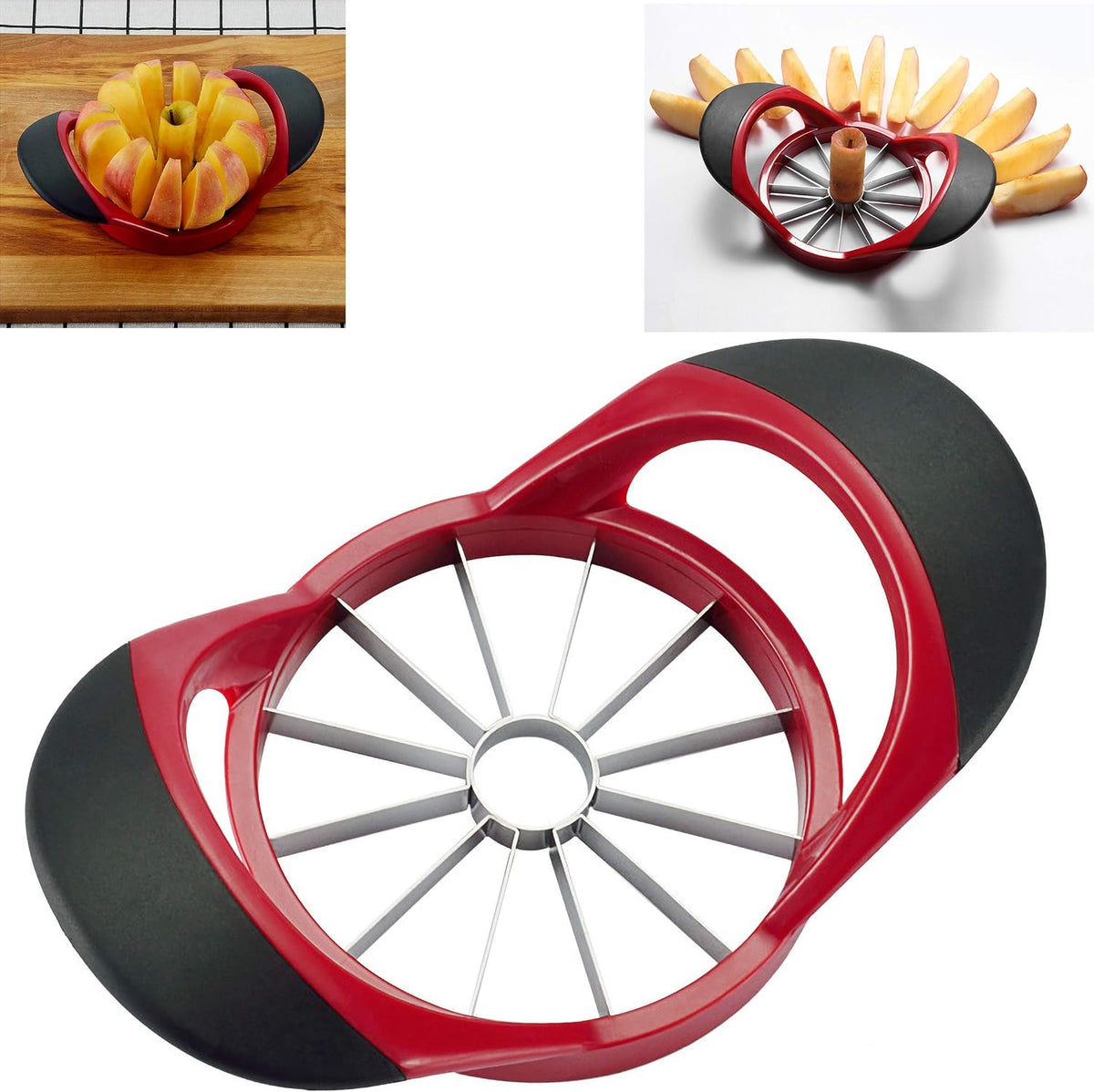 12 Blade Apple Slicer Corer Cutter, Red