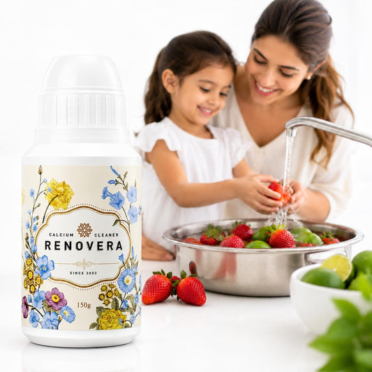 Fruit & Vegetable Wash | 1 Bottle Lasts 1 Year, Gentle Enough for Baby Food, Single Ingredient, Removes Residues, Calcium Helps Keep Produce Fresh 20x Longer