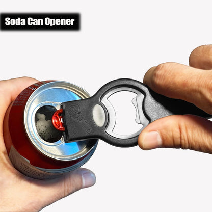 3-in-1 Magnetic Bottle & Can Opener, Manual Can Punch Opener, Black