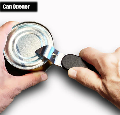 3-in-1 Magnetic Bottle & Can Opener, Manual Can Punch Opener, Black