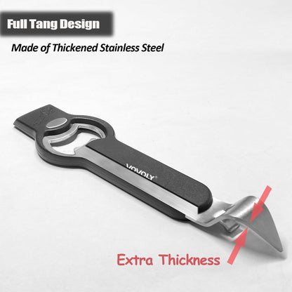 3-in-1 Magnetic Bottle & Can Opener, Manual Can Punch Opener, Black