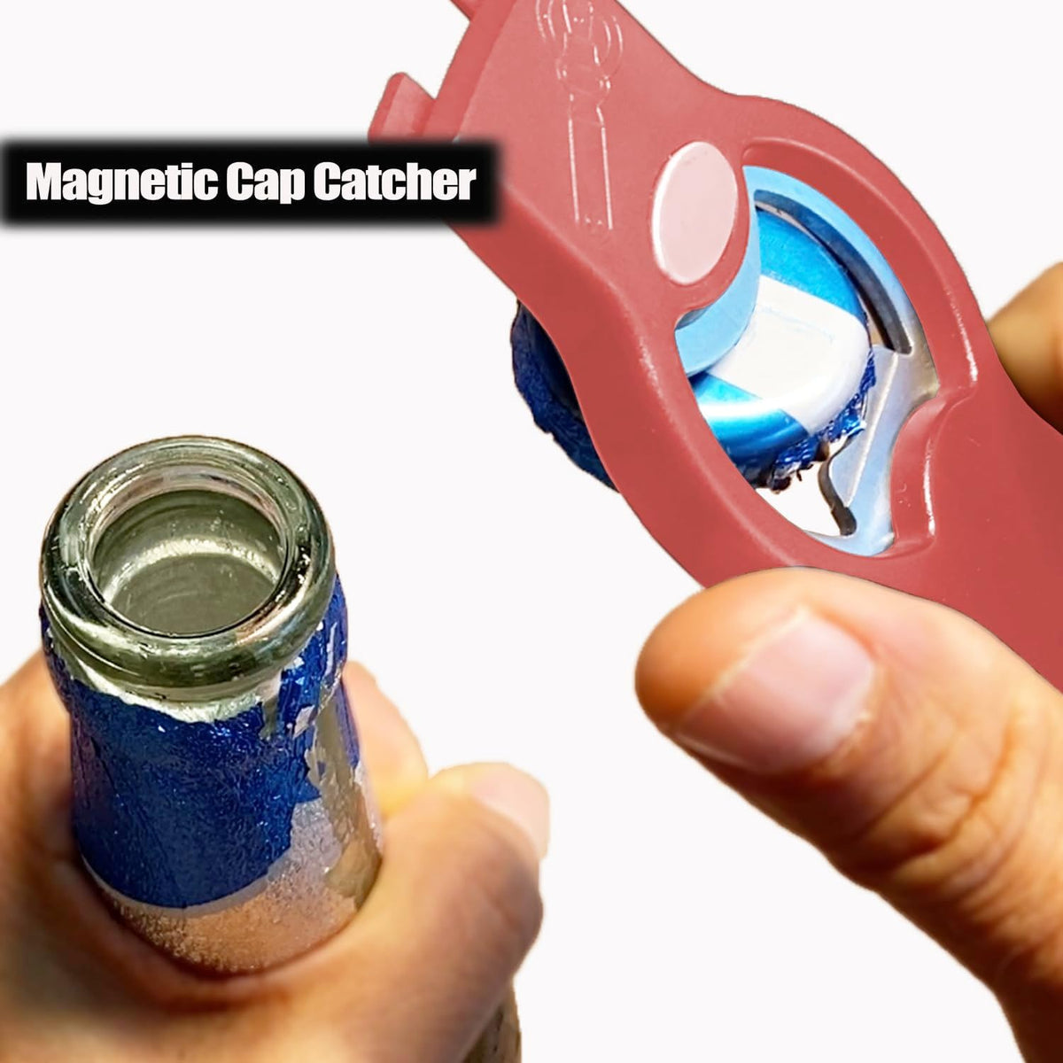 3-in-1 Magnetic Bottle & Can Opener, Manual Can Punch Opener, Black