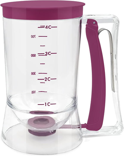 Kndatle Pancake Cupcake Batter Dispenser, Batter Separator Bakeware Maker with Measuring Label, Perfect Baking Tool for Cupcakes, Waffles, Muffin Mix, or Any Baked Goods