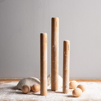 Wood Rolling Pin, Small - Dough Roller for Pasta, Cookies, Pie, Pizza, Chapati, Fondant, Rolling Pins for Baking, Bread Making Tools and Supplies - 11 x 1.38 Inches