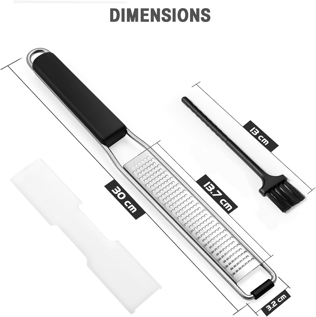 Cheese Grater & Lemon Zester, Easy to Grate Parmesan Cheese, Lemon, Ginger, Garlic, Nutmeg, Chocolate, Sharp Stainless Steel Blade