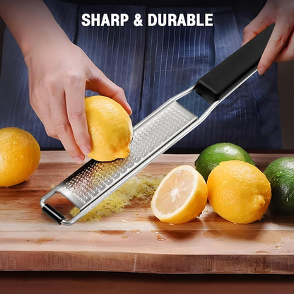 Cheese Grater & Lemon Zester, Easy to Grate Parmesan Cheese, Lemon, Ginger, Garlic, Nutmeg, Chocolate, Sharp Stainless Steel Blade