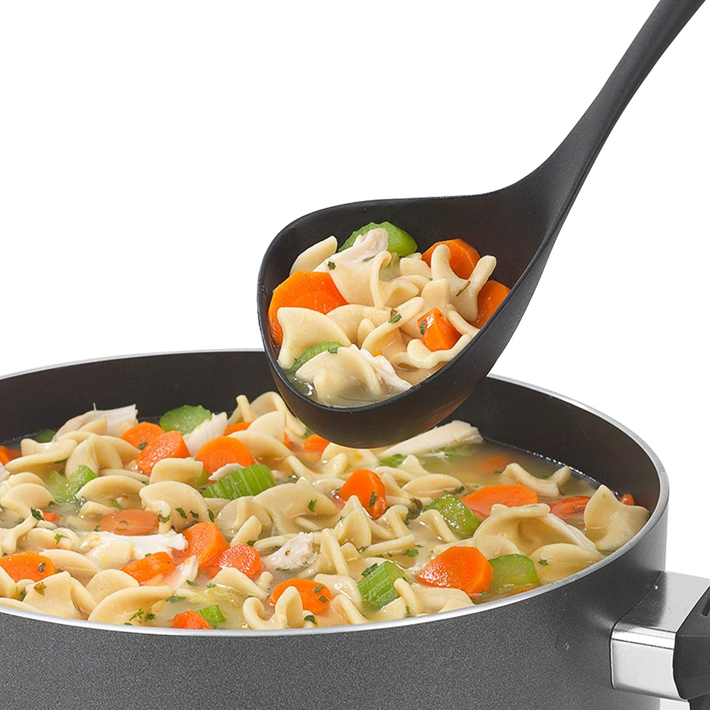 Touch Ladle Nylon Heat-Safe Serving and Cooking Spoon, Black