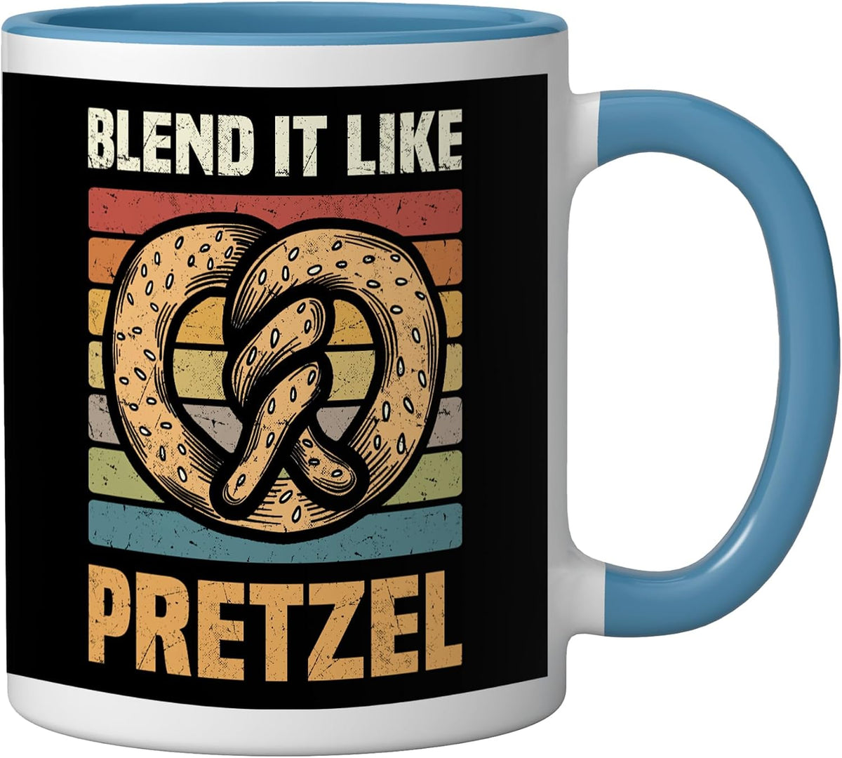 Pretzels Lover Design Pastry Blend It Like Pretzel Ceramic Mug, Yellow/White, 11oz