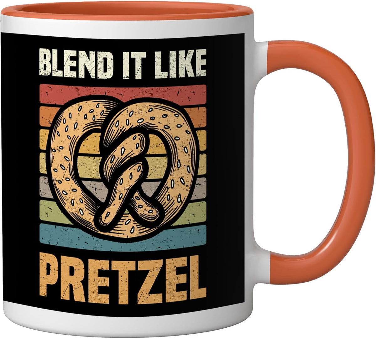 Pretzels Lover Design Pastry Blend It Like Pretzel Ceramic Mug, Yellow/White, 11oz