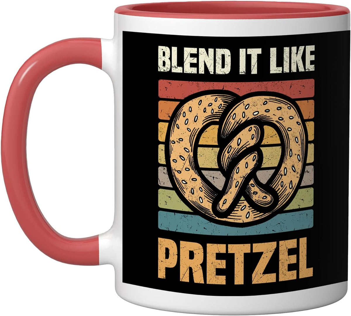 Pretzels Lover Design Pastry Blend It Like Pretzel Ceramic Mug, Yellow/White, 11oz