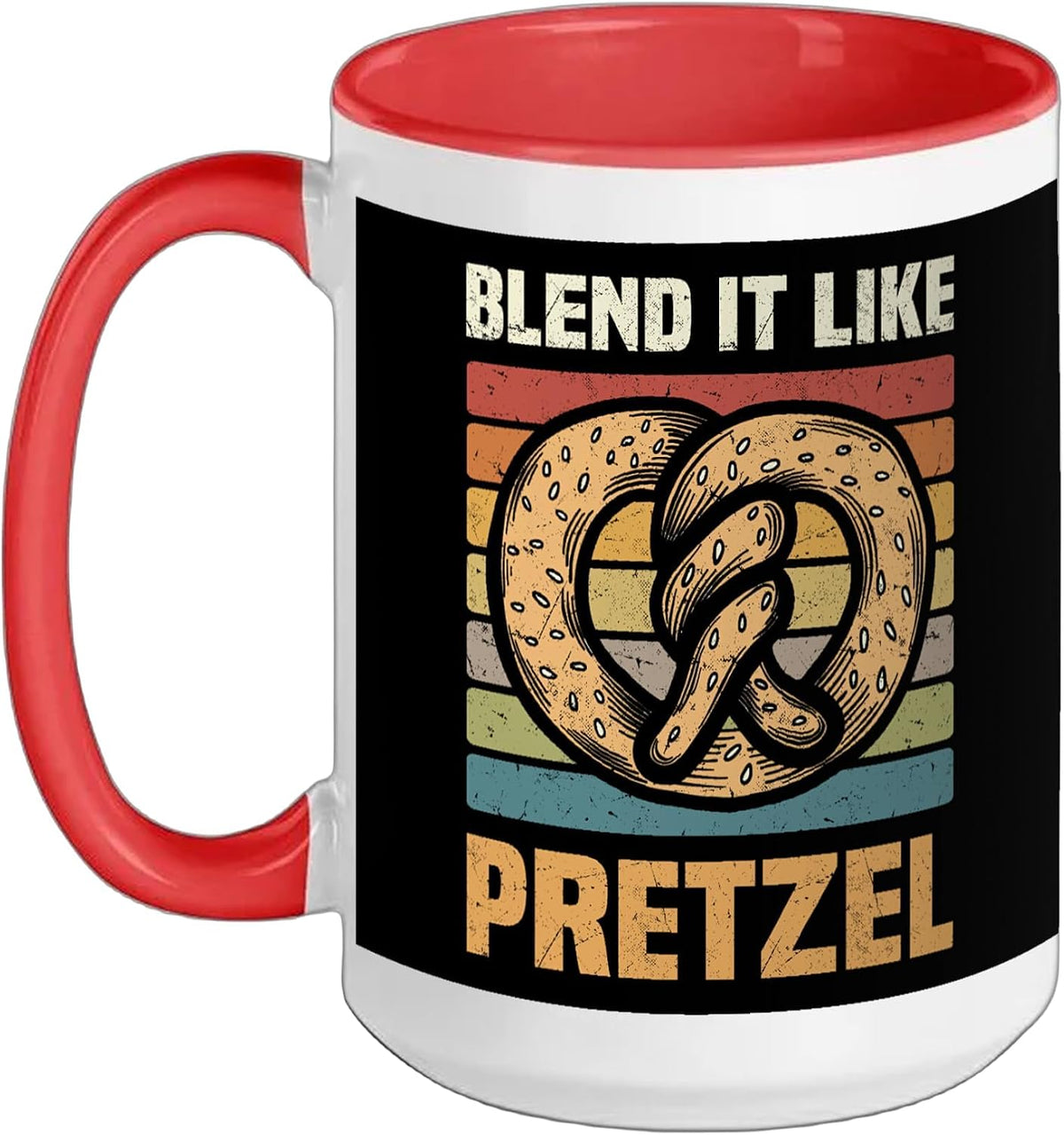 Pretzels Lover Design Pastry Blend It Like Pretzel Ceramic Mug, Yellow/White, 11oz