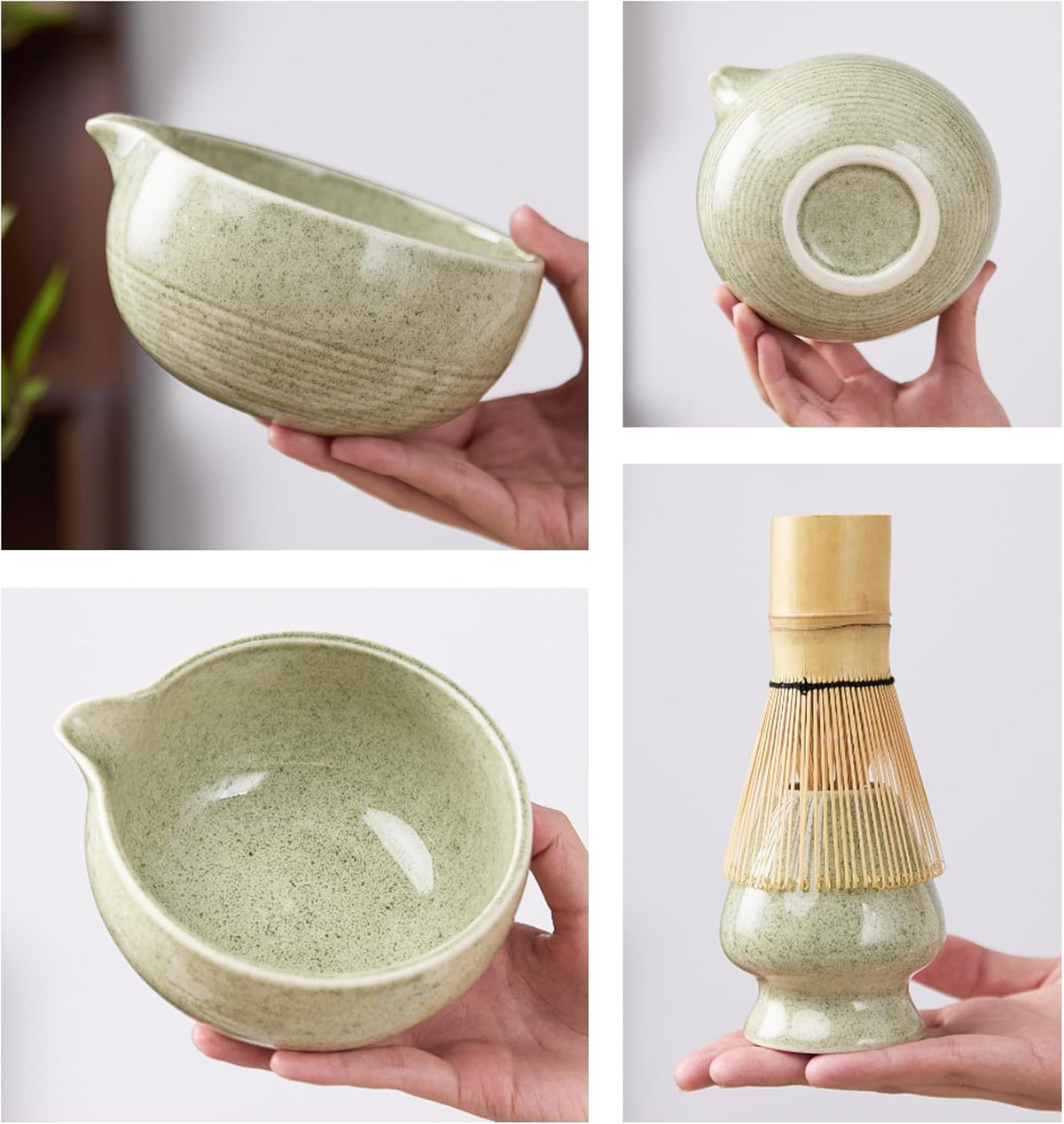9-Piece Matcha Whisk Set, Complete Japanese Matcha Kit Tools with Ceramic Bowl, Bamboo Whisk & Scoops, Tea Ceremony Set in Elegant Gift Box, Mother’s Day Gift for Women (Matcha Green)