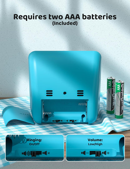 LIORQUE Visual Timer for Kids, 60 Minute Countdown Timer, Green | Non-Ticking, 3 Volume Levels with Mute Function, Timer for Kitchen Cooking Classroom ADHD, 2 AAA Batteries Included