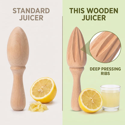 Wooden Citrus Juicer - Manual Handheld Lemon Orange Reamer with Ergonomic Grip, Durable Fruit Squeezer Tool for Home/Bar/Cafe Use, Portable Kitchen Accessories for Juicing Limes and Citrus Fruits