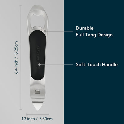 3 in 1 Magnetic Bottle and Can Opener for Refrigerator, Stainless Steel Manual Can Punch Opener with Soft-Touch Handle, Fridge Magnet Design for Easy Storage, Multi-purpose Church Key
