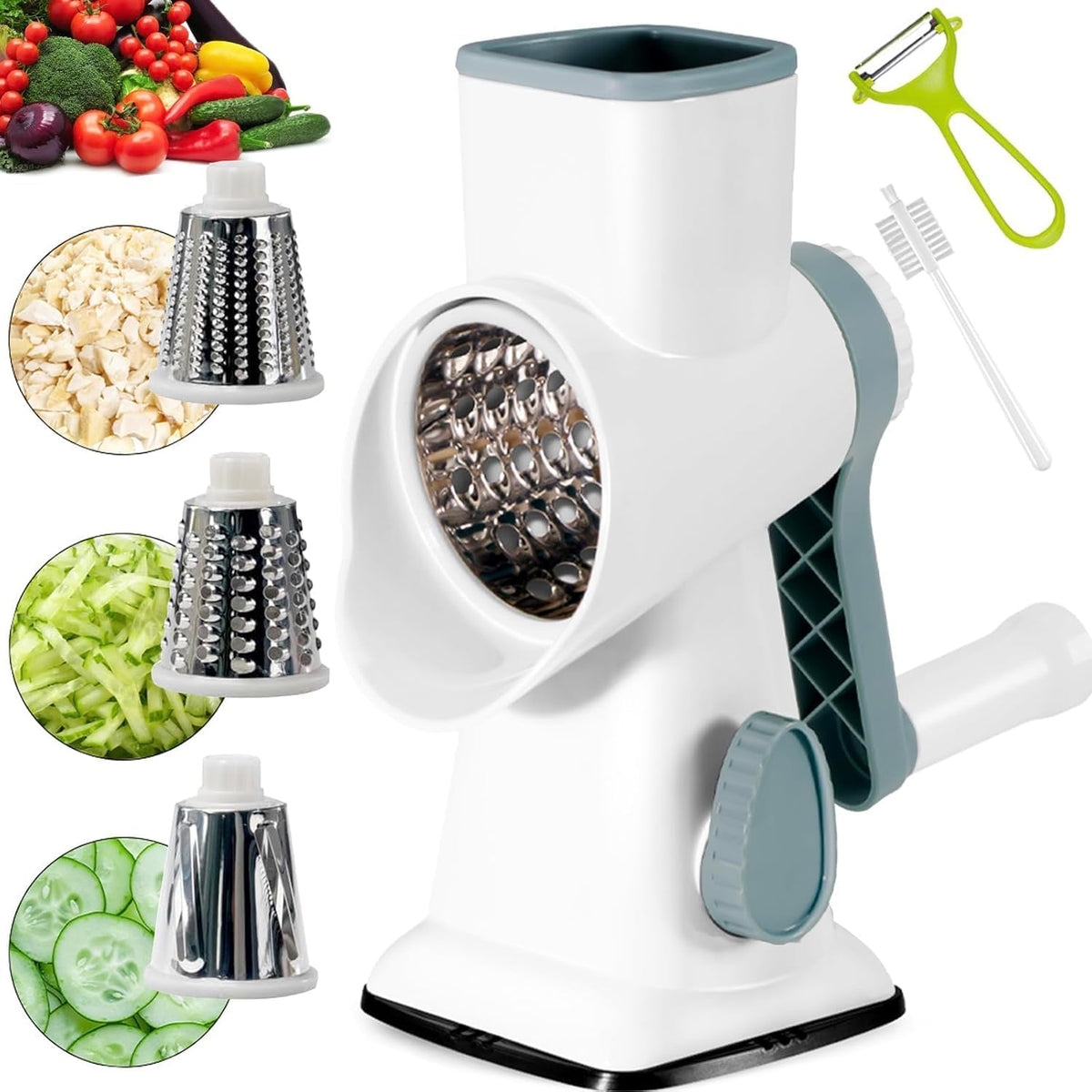 Rotary Cheese Grater Multi-Purpose Stainless Steel Cheese Shredder