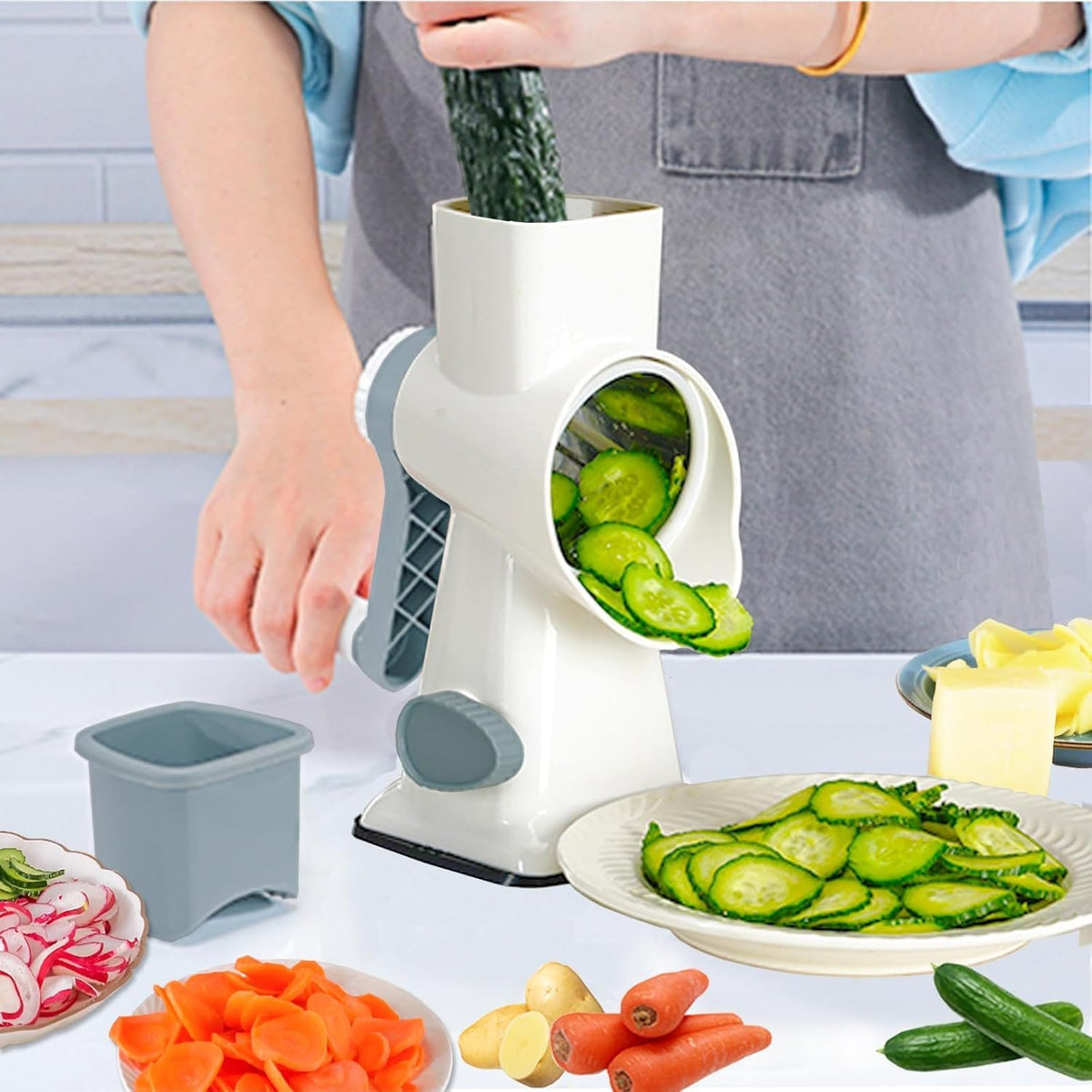 Rotary Cheese Grater Multi-Purpose Stainless Steel Cheese Shredder