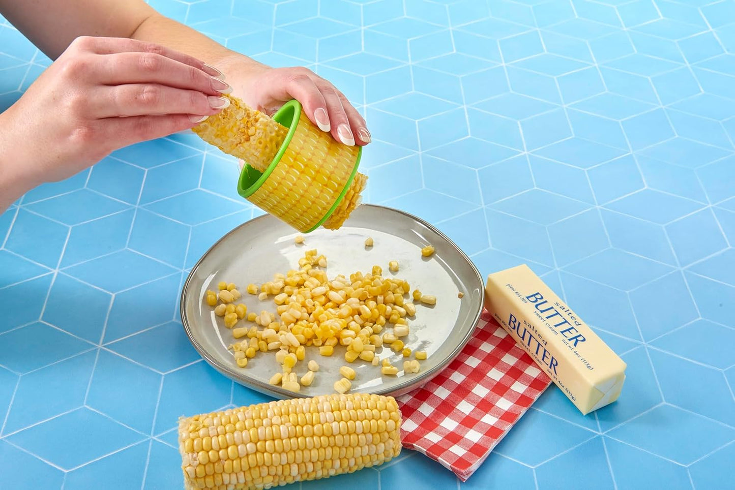 Corn Stripper | Stainless Steel Blades | Yellow