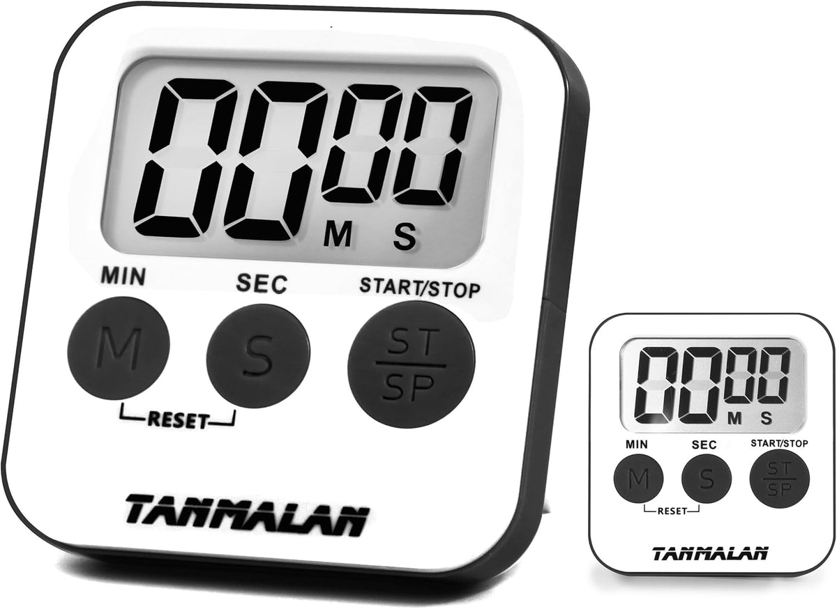 Kitchen Timer for Cooking Loud Alarm, Large Display, Auto Memory Loud Alarm, Large Display,Big Button，for Kids for Teacher Classroom Must Haves,Count Down-up,Easy to use (6.0-Grey)