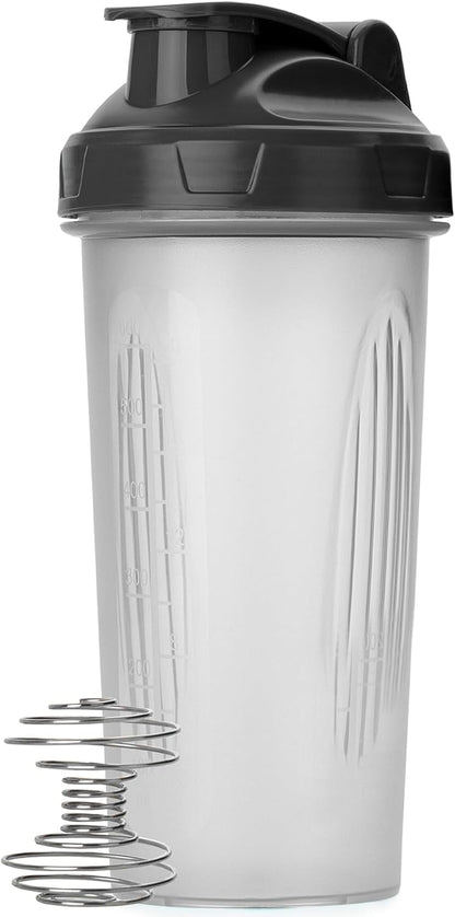 Shaker Bottles for Protein Mixes, 28 oz | Leak Proof Shaker Cups with Stainless Steel Wire Whisk Ball for Protein Shakes and Pre Workout