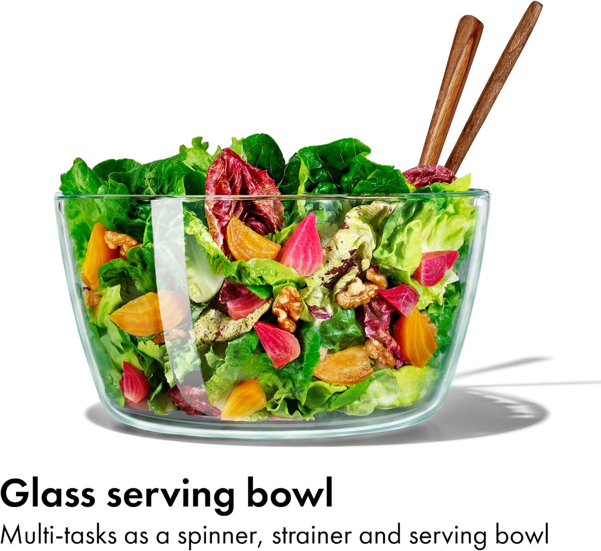 Good Grips Glass Salad Spinner, Large 6.22-Qt, Lettuce & Fruit Washer