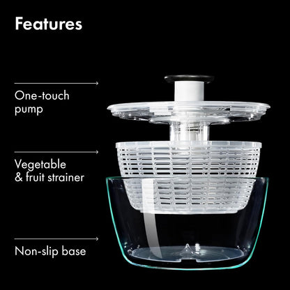 Good Grips Glass Salad Spinner, Large 6.22-Qt, Lettuce & Fruit Washer