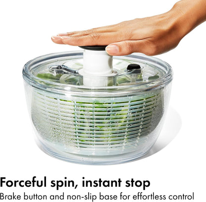 Good Grips Glass Salad Spinner, Large 6.22-Qt, Lettuce & Fruit Washer