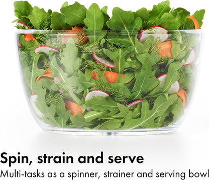 Good Grips Glass Salad Spinner, Large 6.22-Qt, Lettuce & Fruit Washer