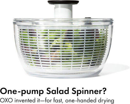 Good Grips Glass Salad Spinner, Large 6.22-Qt, Lettuce & Fruit Washer
