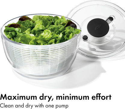 Good Grips Glass Salad Spinner, Large 6.22-Qt, Lettuce & Fruit Washer