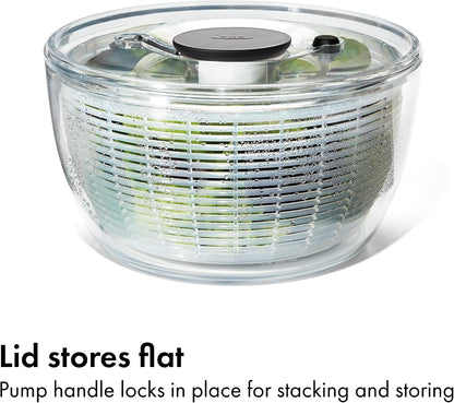 Good Grips Glass Salad Spinner, Large 6.22-Qt, Lettuce & Fruit Washer