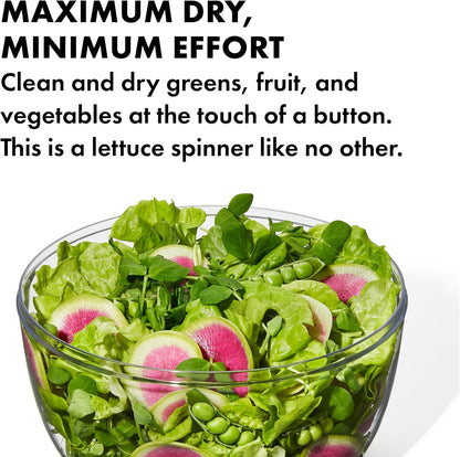 Good Grips Glass Salad Spinner, Large 6.22-Qt, Lettuce & Fruit Washer