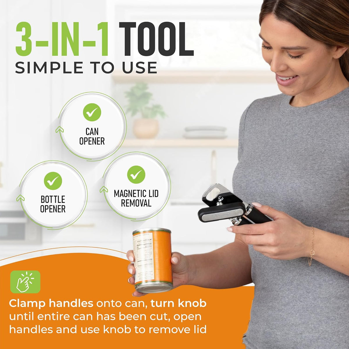 Stainless Steel Dough Blender and Pastry Cutter & Heavy Duty Can Opener with Magnetic Lid Remover - 2 Product Bundle - Black