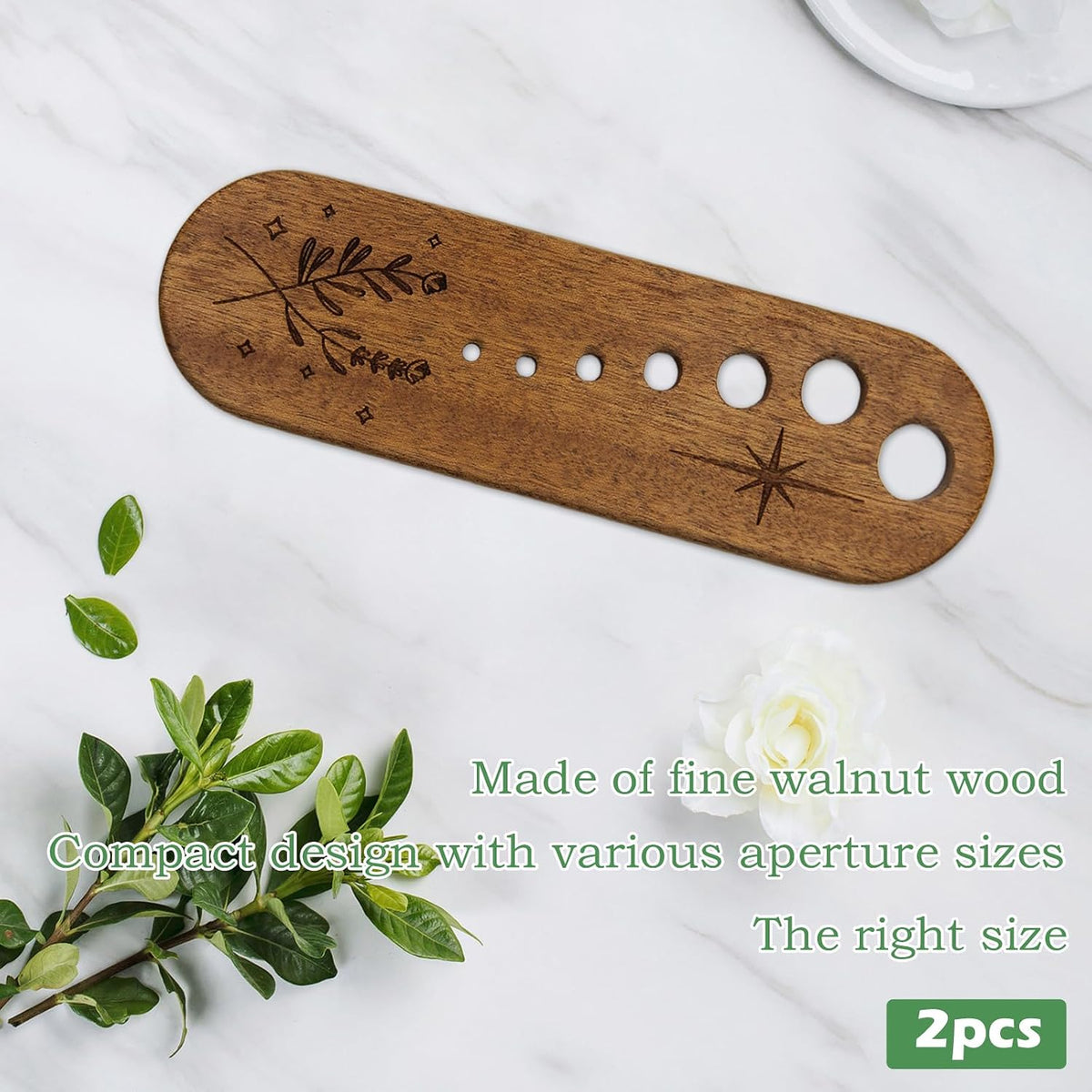 Wooden Vegetable Leaf Separator, Includes Cleaning Brush Pottery Herb Stripper Tool Supplies, Fun Kitchen Gadgets, Exquisite Herb Stripper Bowl Gifts for The Kitchen