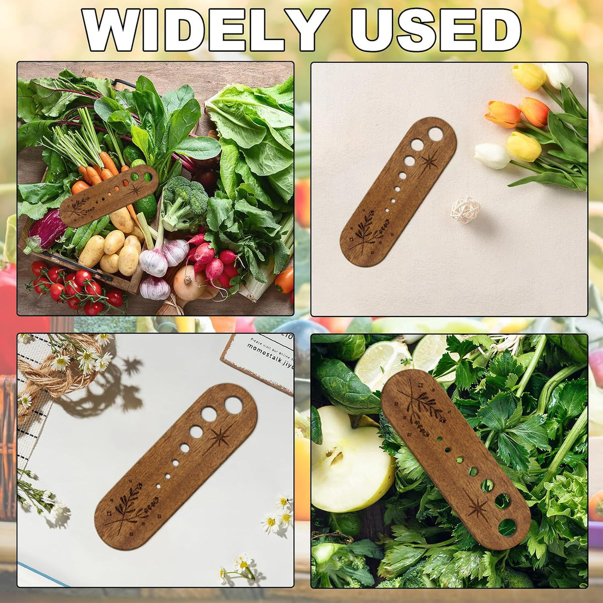 Wooden Vegetable Leaf Separator, Includes Cleaning Brush Pottery Herb Stripper Tool Supplies, Fun Kitchen Gadgets, Exquisite Herb Stripper Bowl Gifts for The Kitchen