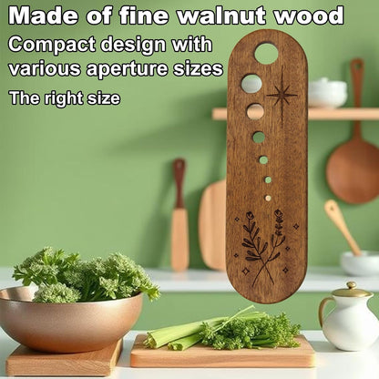 Wooden Vegetable Leaf Separator, Includes Cleaning Brush Pottery Herb Stripper Tool Supplies, Fun Kitchen Gadgets, Exquisite Herb Stripper Bowl Gifts for The Kitchen