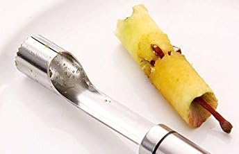 Stainless Steel Kitchen Tools: Zester Grater with Channel Knife, Apple Cupcake Corer, Fruit and Melon Scooper, Fruit & Veggie cutting knife, 4 Pcs Set