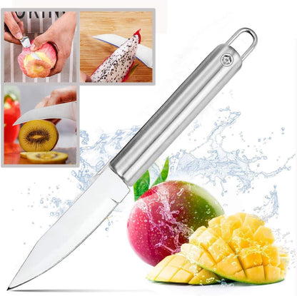 Stainless Steel Kitchen Tools: Zester Grater with Channel Knife, Apple Cupcake Corer, Fruit and Melon Scooper, Fruit & Veggie cutting knife, 4 Pcs Set