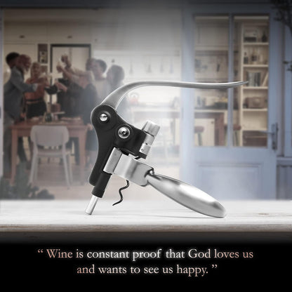 Wine Bottle Opener Corkscrew Set – [2024 upgraded, does NOT break!] Including Foil Cutter, Bottle Stopper, Opener Stand and Extra Spiral - corkscrews wine opener set- wine opener kit