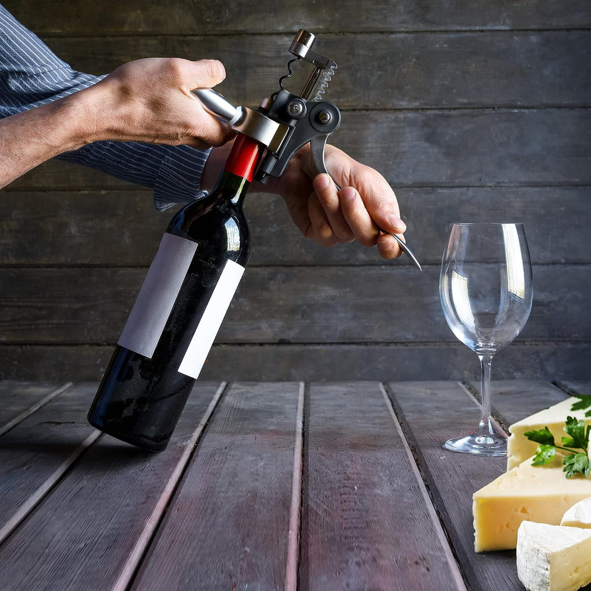Wine Bottle Opener Corkscrew Set – [2024 upgraded, does NOT break!] Including Foil Cutter, Bottle Stopper, Opener Stand and Extra Spiral - corkscrews wine opener set- wine opener kit