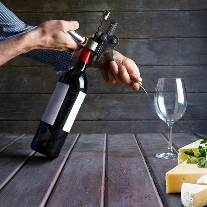 Wine Bottle Opener Corkscrew Set – [2024 upgraded, does NOT break!] Including Foil Cutter, Bottle Stopper, Opener Stand and Extra Spiral - corkscrews wine opener set- wine opener kit