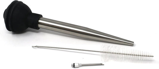 Deluxe Stainless Steel Baster with Injector and Cleaning Brush 11" x 2" x 2"