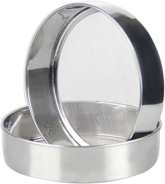 1Pcs 8"Flour Sieve Stainless Steel Round With 40 Mesh Flour Sifter For Baking