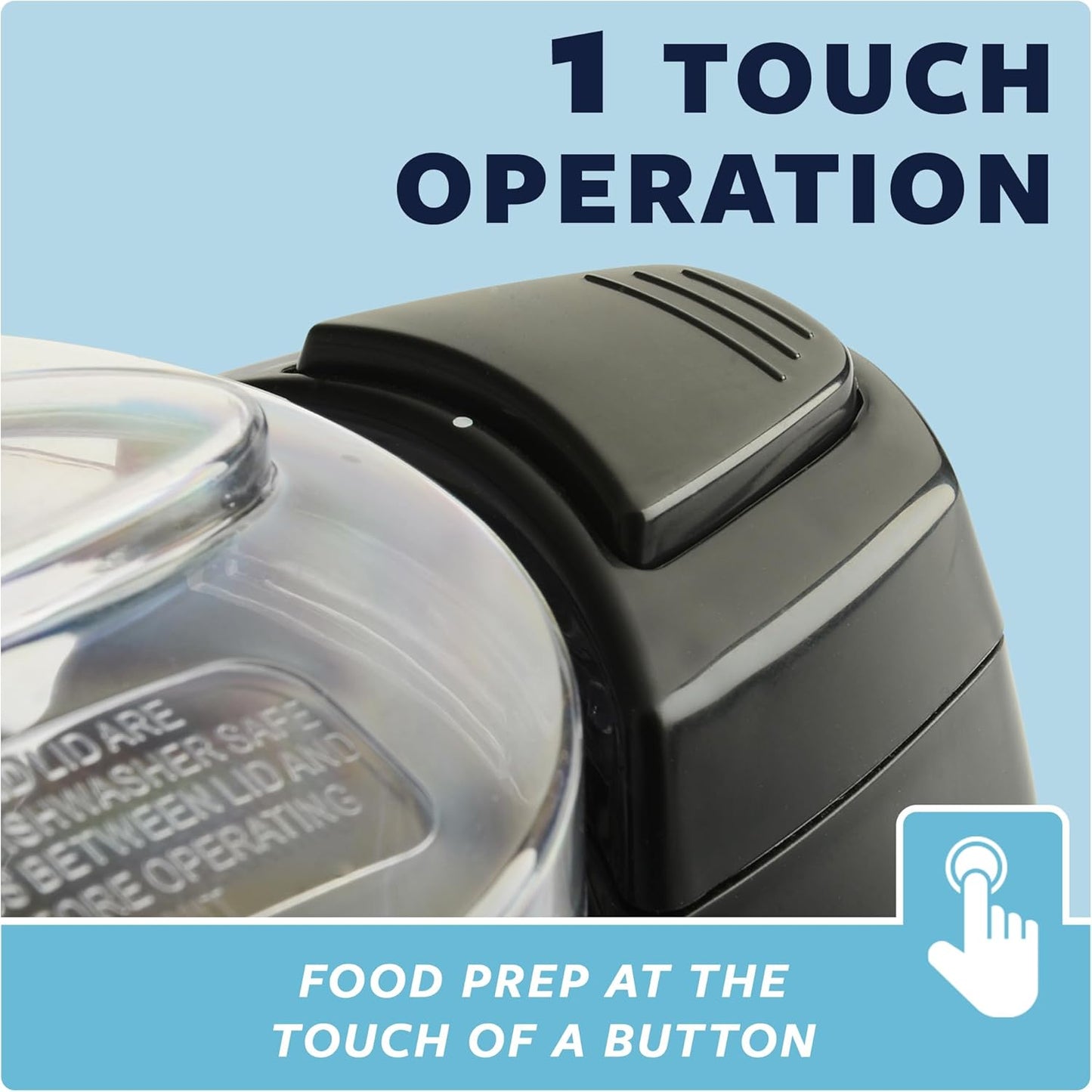 Mini Chopper by Select Brands - Mini Electric Food Chopper for Kitchen Appliances - Features Dishwasher-Safe Parts - Chops, Minces & Dices - 1-1/2 Cups, Black